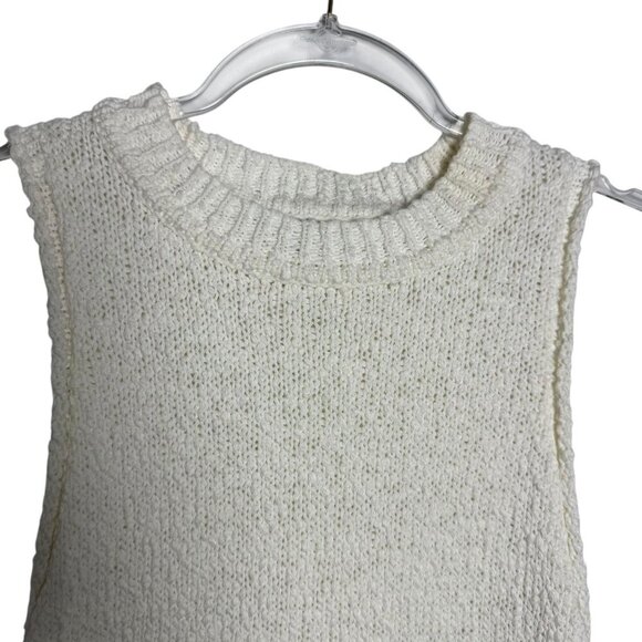 Dissh Knit Sleeveless Sweater Tank Cream Women’s Size Small cotton boucle vest - Picture 3 of 9